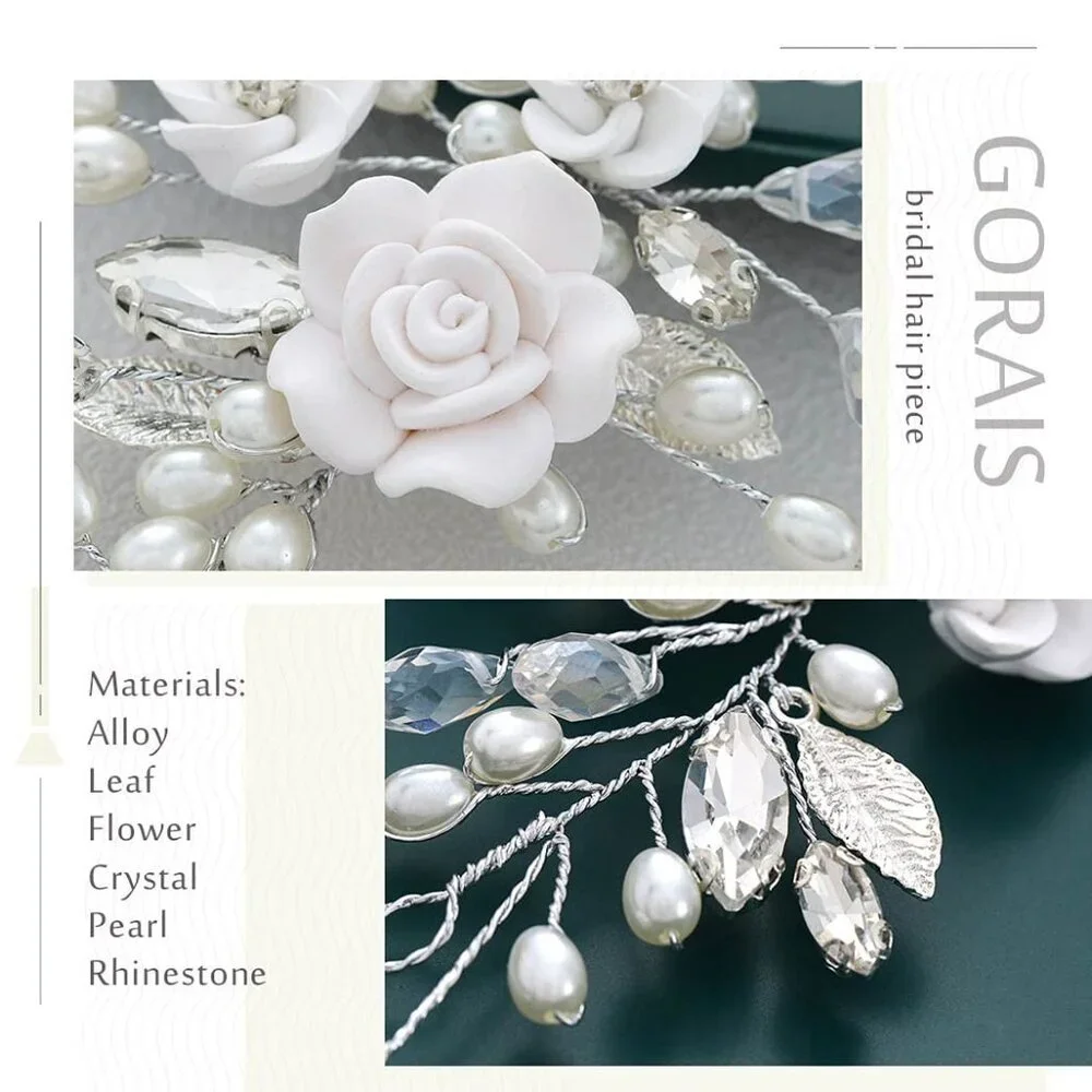 Wedding Hair Vine Pearl Bridal Hair Piece Crystal Accessory for Women- NWT